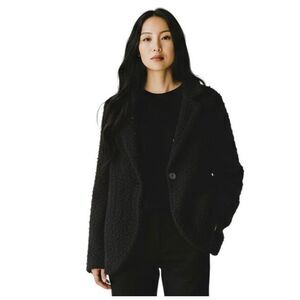 Double Zero Black Bouclé Knit Cardigan Blazer